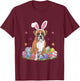 Boxer Dog Bunny Easter Sunday Pet Dogs Boxers T-Shirt - T-Shirt | Maroon