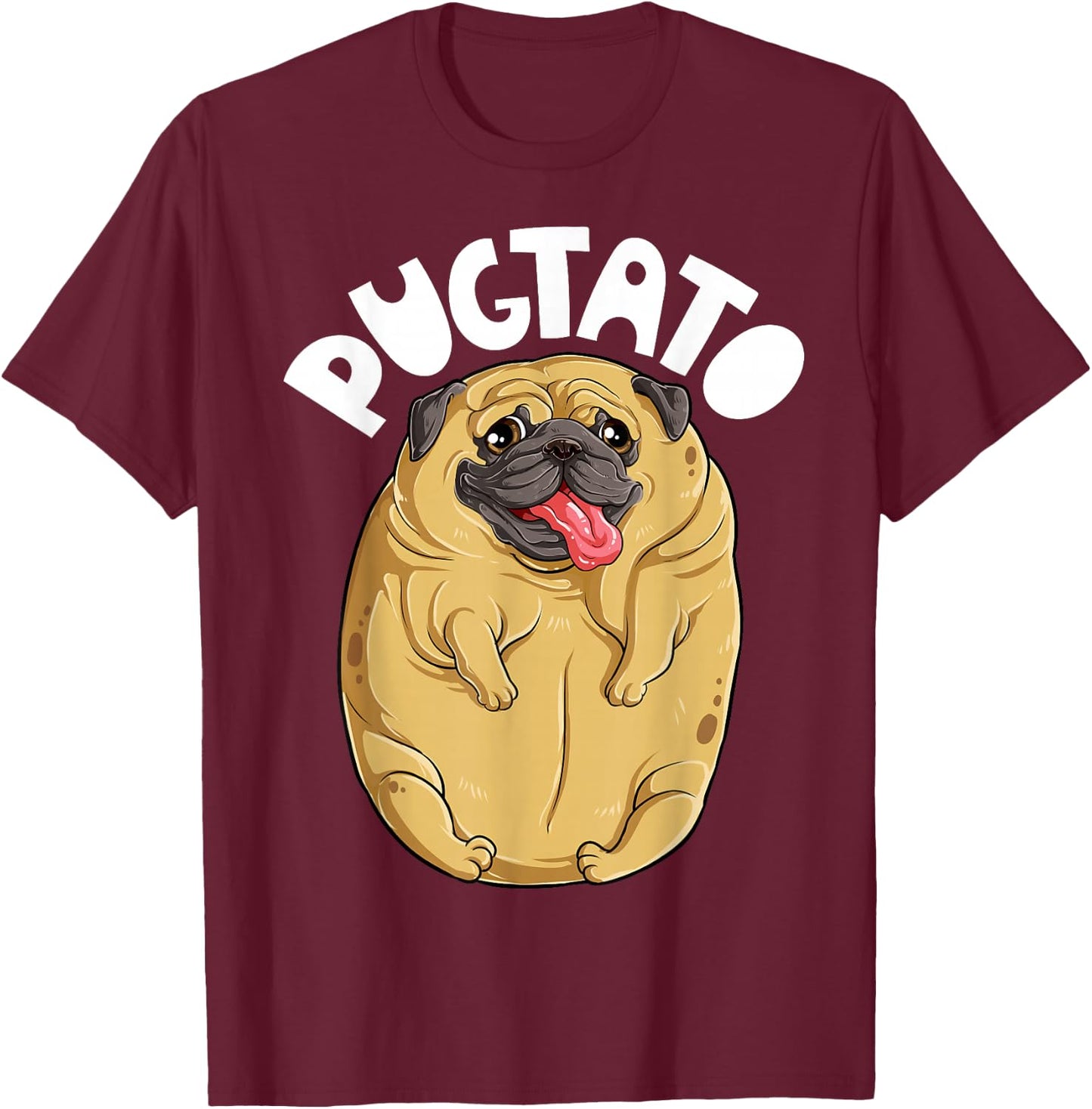 Pugtato Pug Potato Shirt Dog Lovers Costume Funny Meme Gifts Men Women Kids T-Shirt - T-Shirt | Maroon