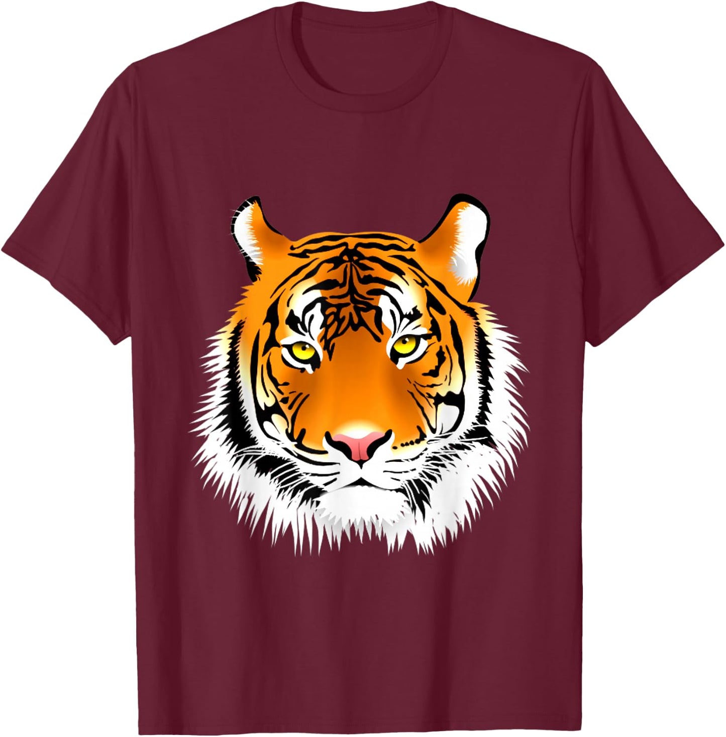 Tiger Head Design , Women, Boys & Girls T-Shirt - T-Shirt | Maroon