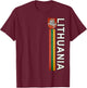 Lithuania Sporty Retro Flag and Lithuanian Emblem T-Shirt - T-Shirt | Maroon