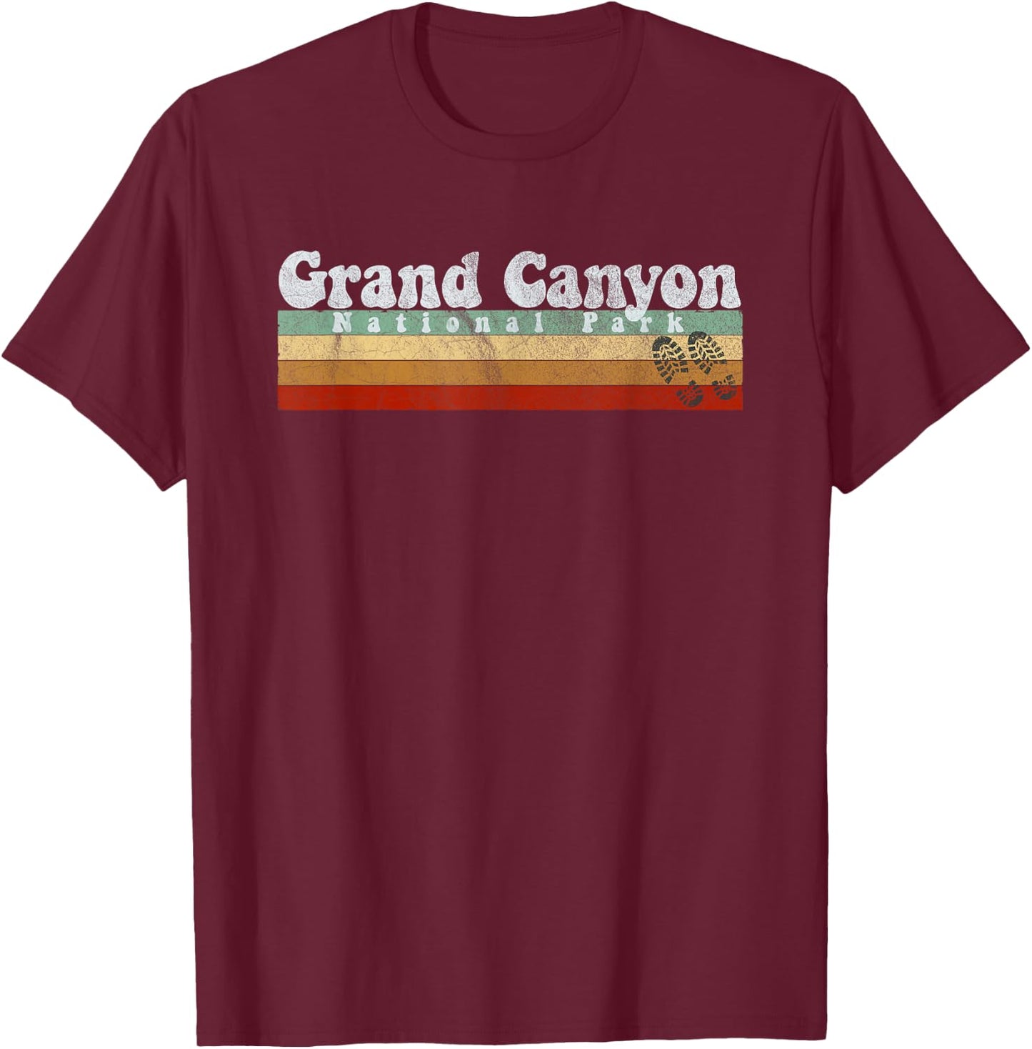 Vintage Grand Canyon Retro T Shirts -Adults and Kids Blue Short Sleeve Small T-Shirt - T-Shirt | Maroon