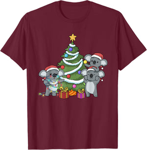 Koala Christmas T-Shirt - T-Shirt | Maroon