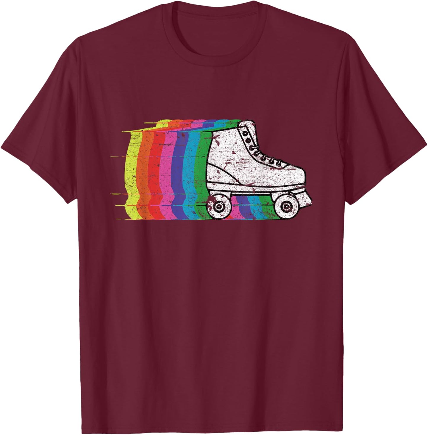 Roller Skate Skating 70s Retro Shirt Gift T-Shirt - T-Shirt | Maroon