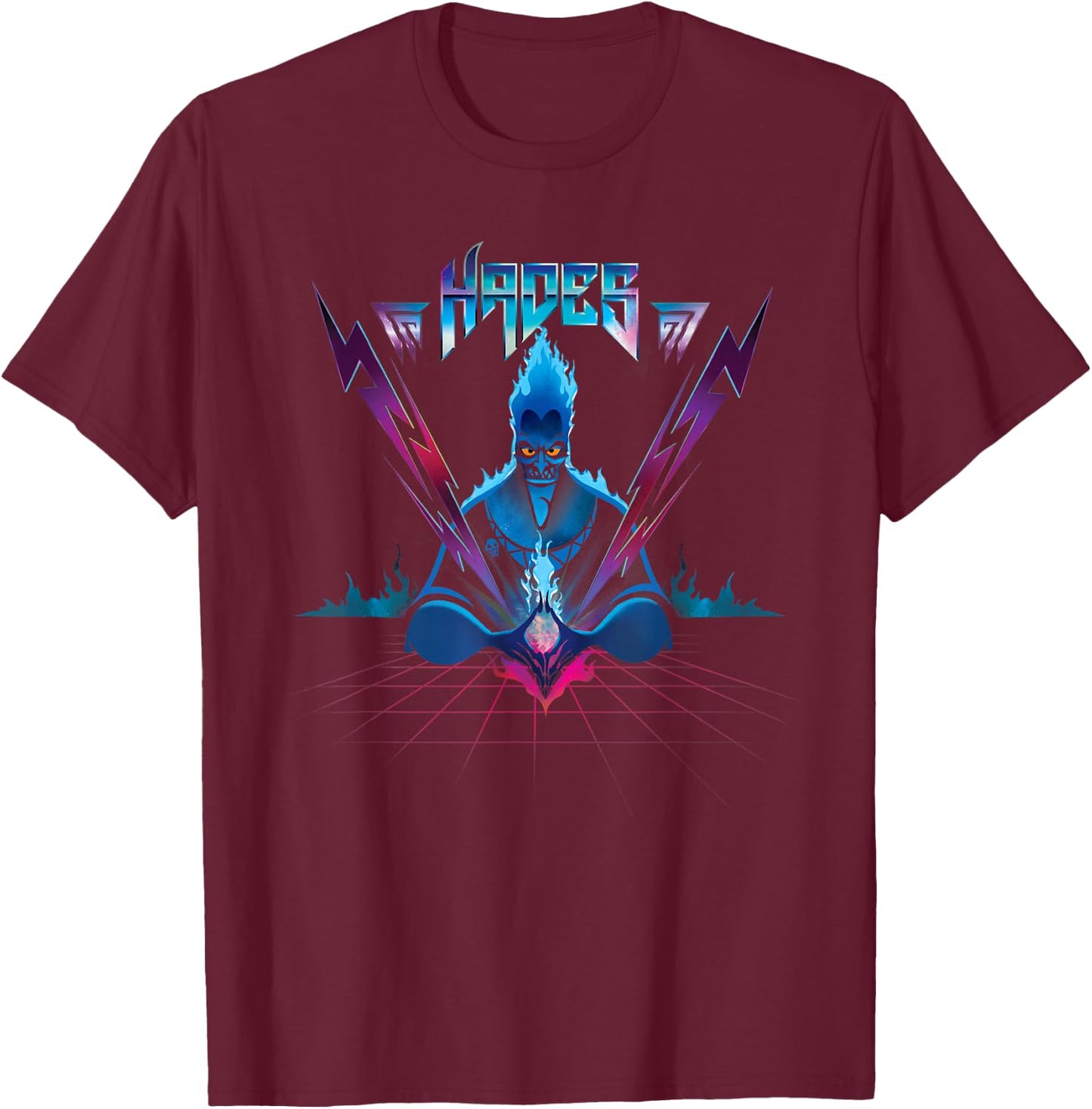 Disney Villains Hades 90s Rock Band T-Shirt - T-Shirt | Maroon