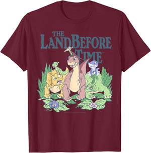 Land Before Time Pastel Dinosaur Friends T-Shirt - T-Shirt | Maroon