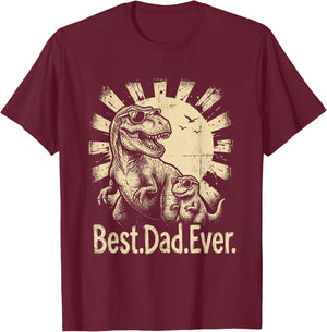 Best-Dad-Ever Father's Day Dinosaur Dad T-Rex Daddysaurus T-Shirt - T-Shirt | Maroon