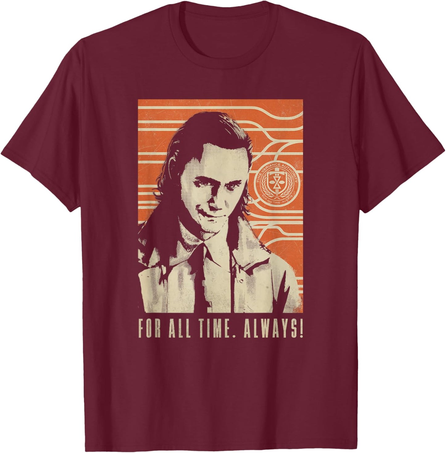 Marvel Loki For All Time Always! T-Shirt - T-Shirt | Maroon
