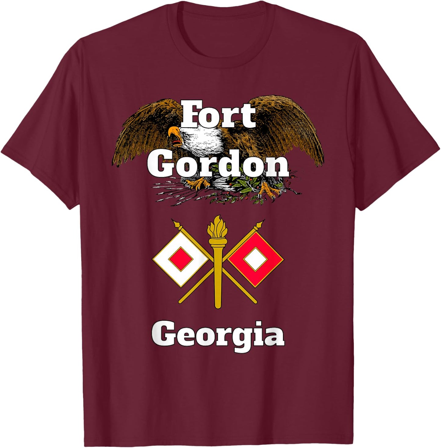 Fort Gordon Signal Branch Military Design design T-Shirt - T-Shirt | Maroon