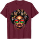 Black Queen Pride Afro Girl BHM Black History Month T-Shirt - T-Shirt | Maroon