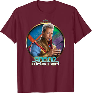 Marvel Thor Ragnarok The Grandmaster Profile Badge T-Shirt - T-Shirt | Maroon