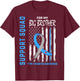 Big Brother Type 1 Diabetes Shirt USA Flag Support Squad T1D T-Shirt - T-Shirt | Maroon