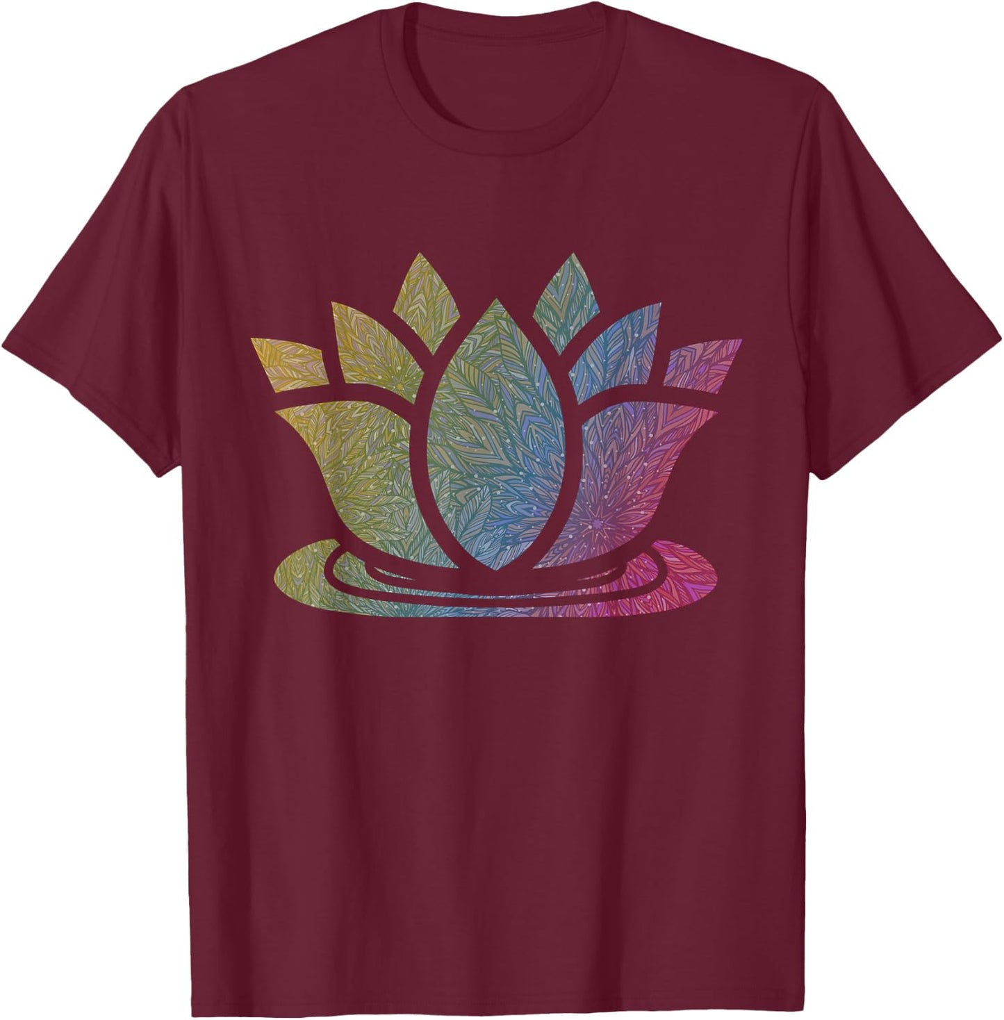 Lotus Flower Yoga Meditation Namaste Cute Gift T-Shirt - T-Shirt | Maroon