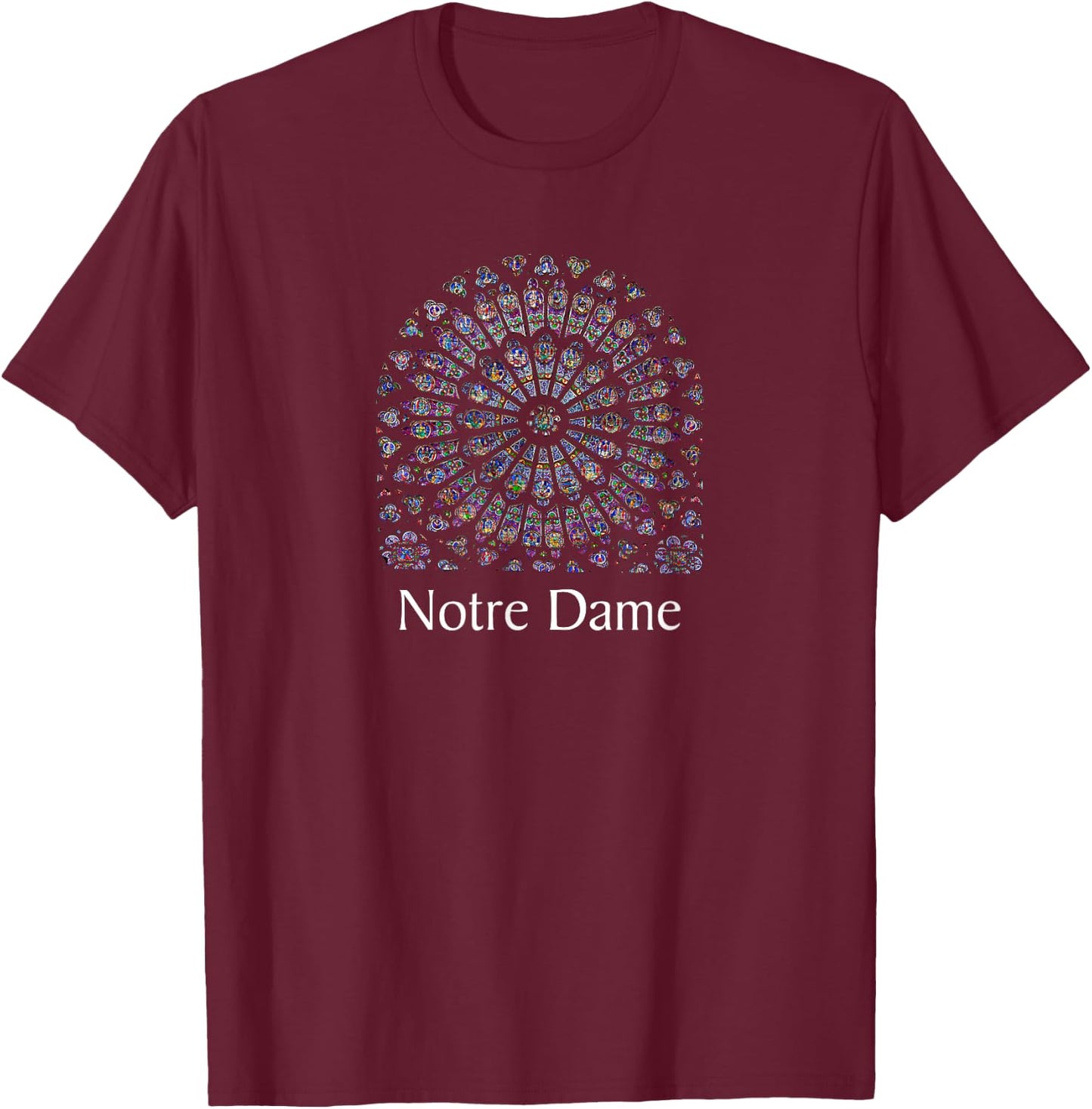 Notre Dame Rose Window T-Shirt - T-Shirt | Maroon