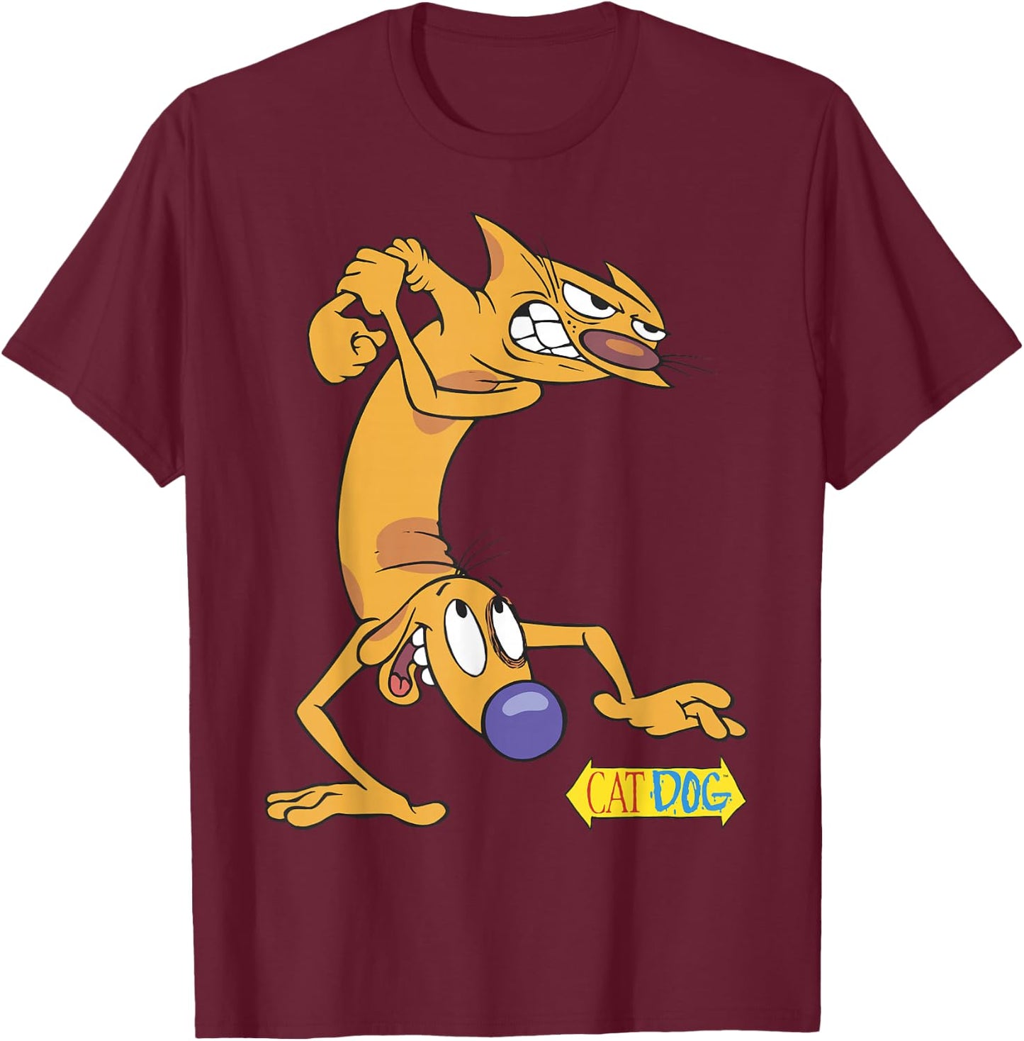 CatDog Tough Guys T-Shirt - T-Shirt | Maroon