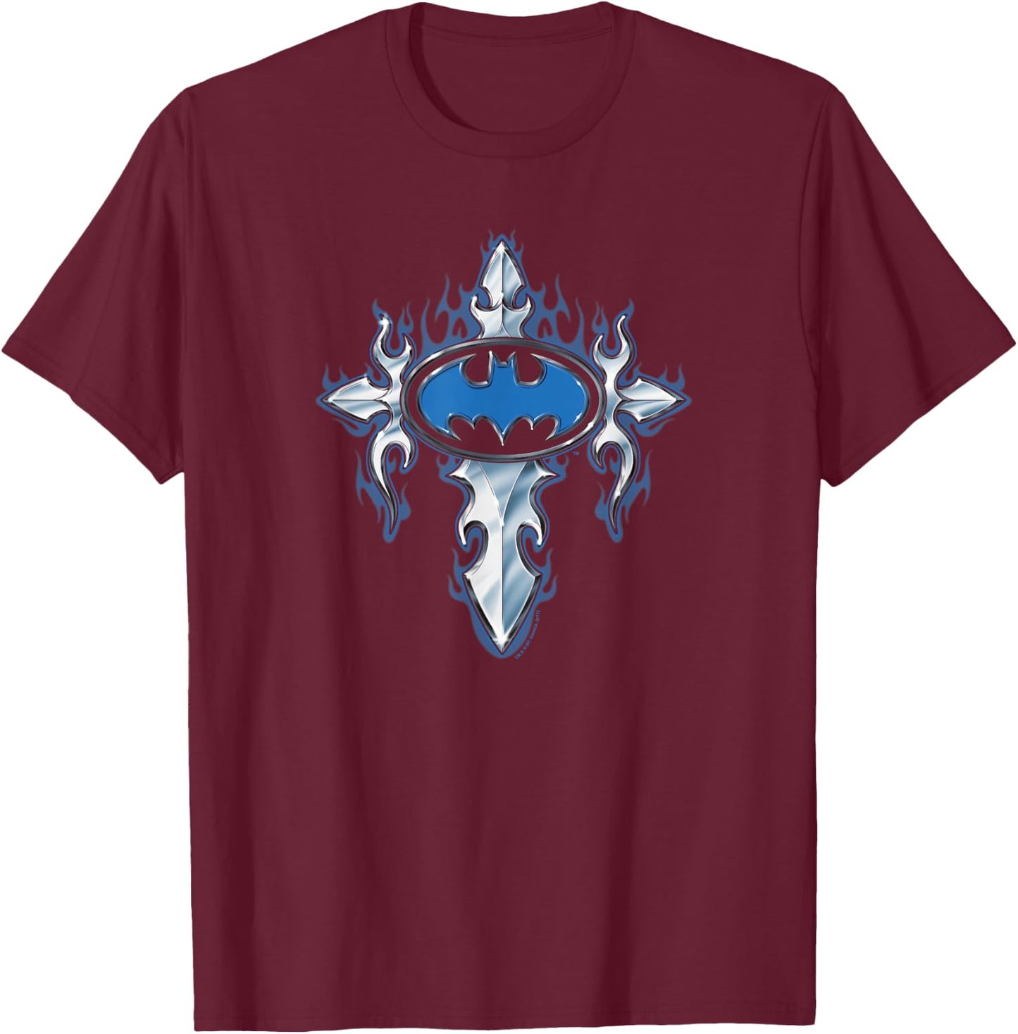 Batman Gothic Steel Logo T Shirt T-Shirt - T-Shirt | Maroon