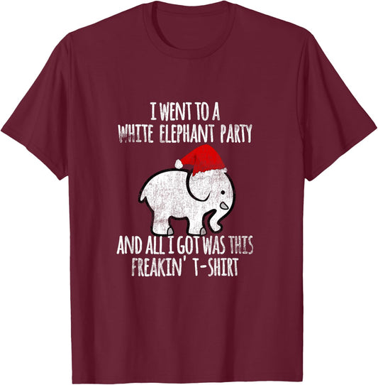 White Elephant Christmas Fun Gift Exchange Contest T-Shirt - T-Shirt | Maroon
