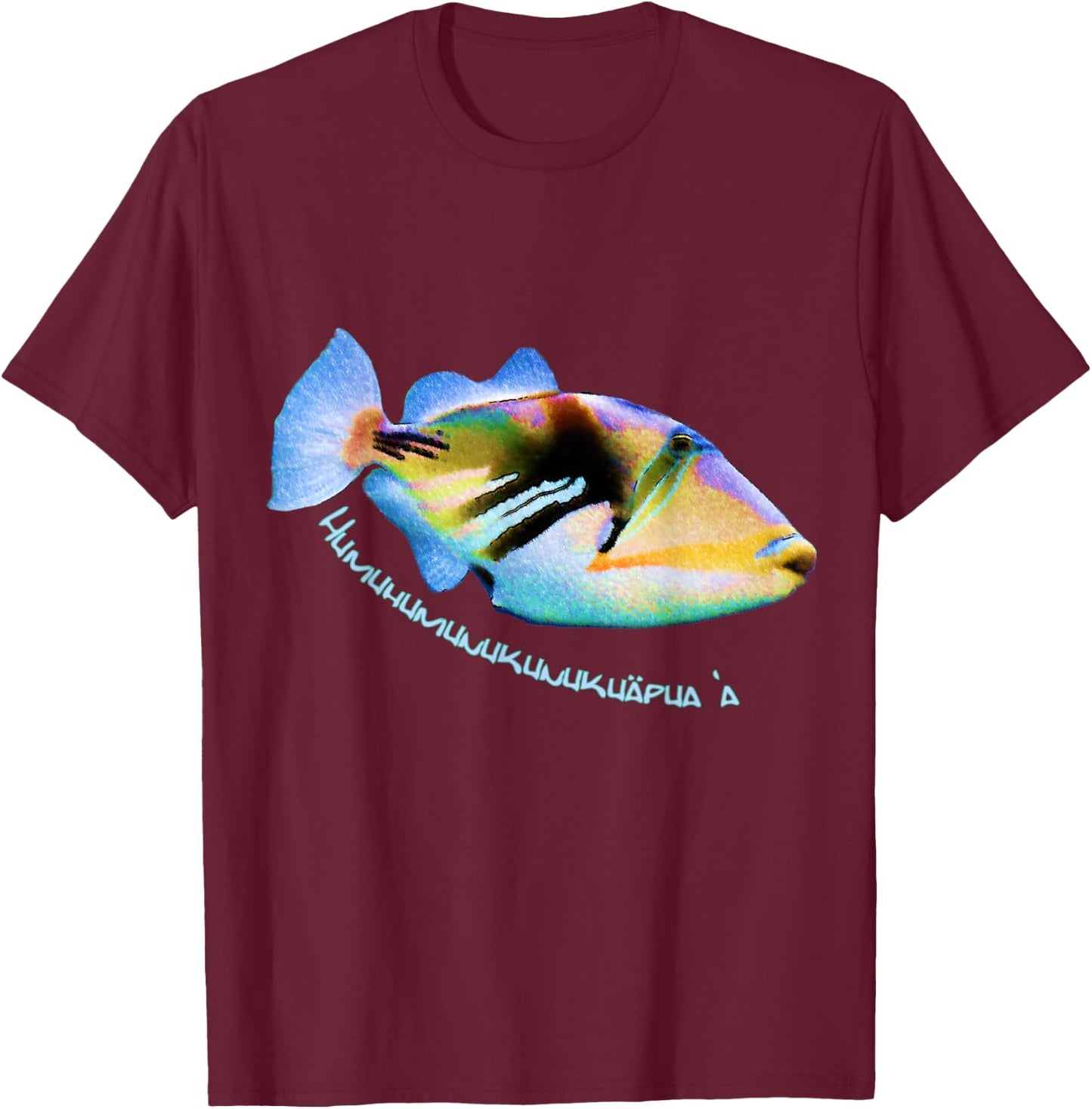 Hawaiian Triggerfish Hawaii T-Shirt - T-Shirt | Maroon