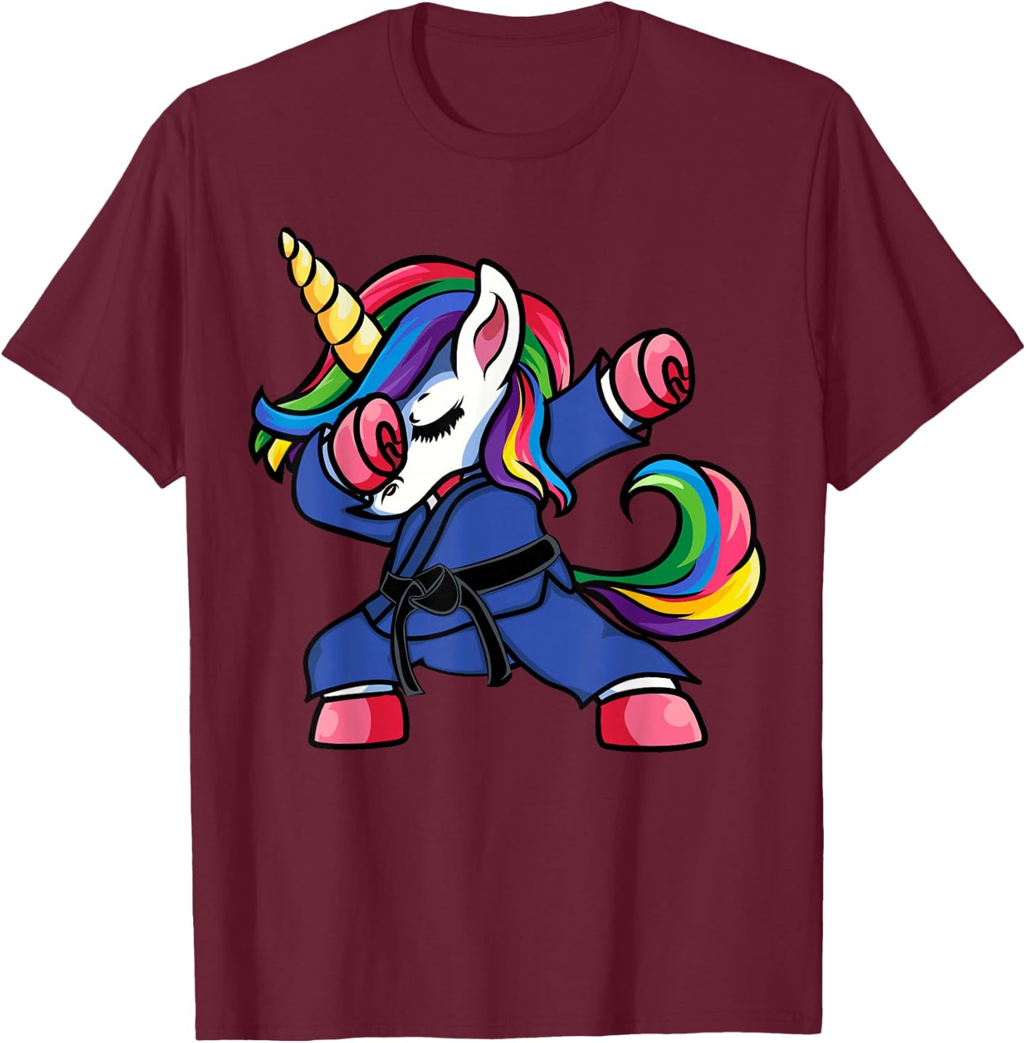 Dabbing Unicorn Brazilian Jiu Jitsu Mom , BJJ Women Girls Small T-Shirt - T-Shirt | Maroon