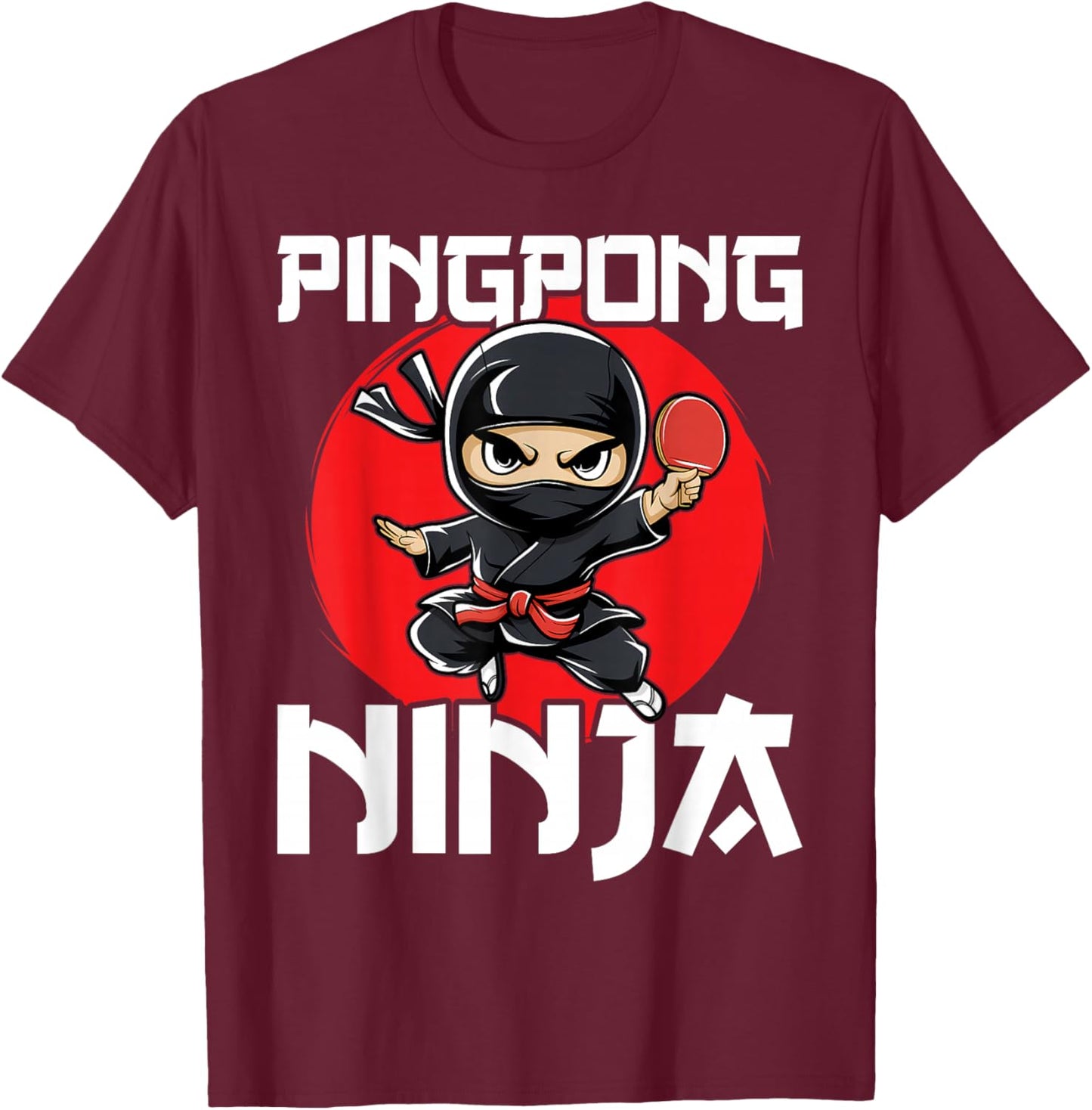 Funny Ping Pong Ninja Table Tennis T-Shirt - T-Shirt | Maroon