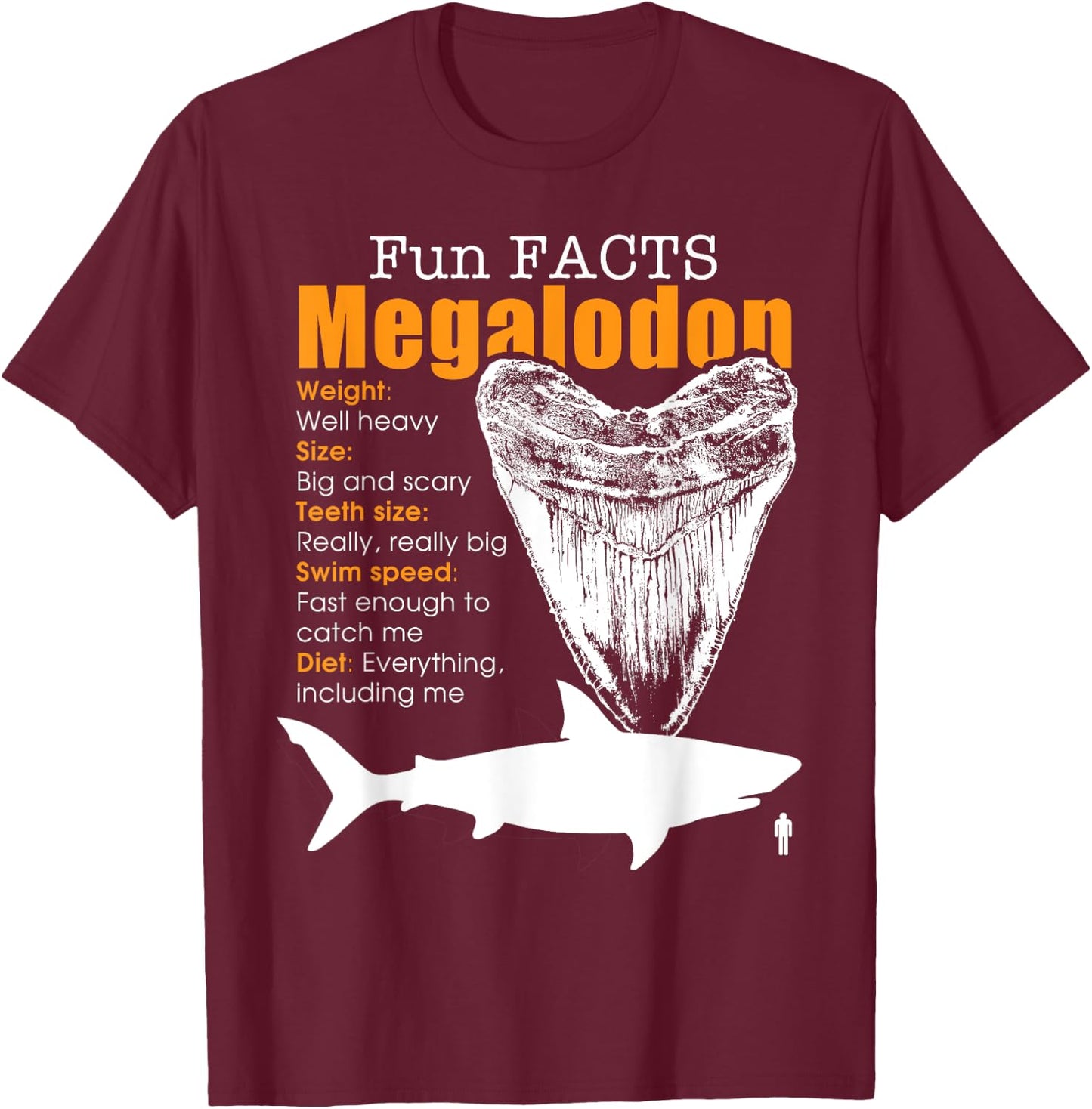 Megalodon , great Gift shark enthusiasts T-Shirt - T-Shirt | Maroon