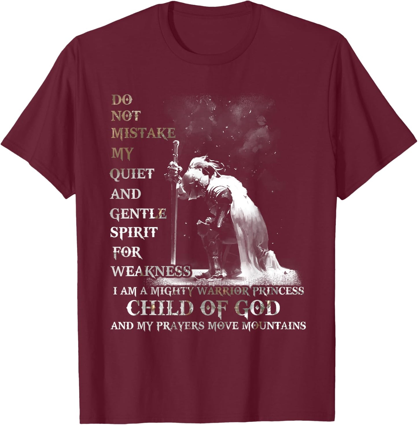 Knight Templar I Am A Child Of God A Warrior Of Christ Shirt T-Shirt - T-Shirt | Maroon