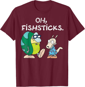 Rocko's Modern Life Filburt and Rocko Oh Fishticks T-Shirt - T-Shirt | Maroon