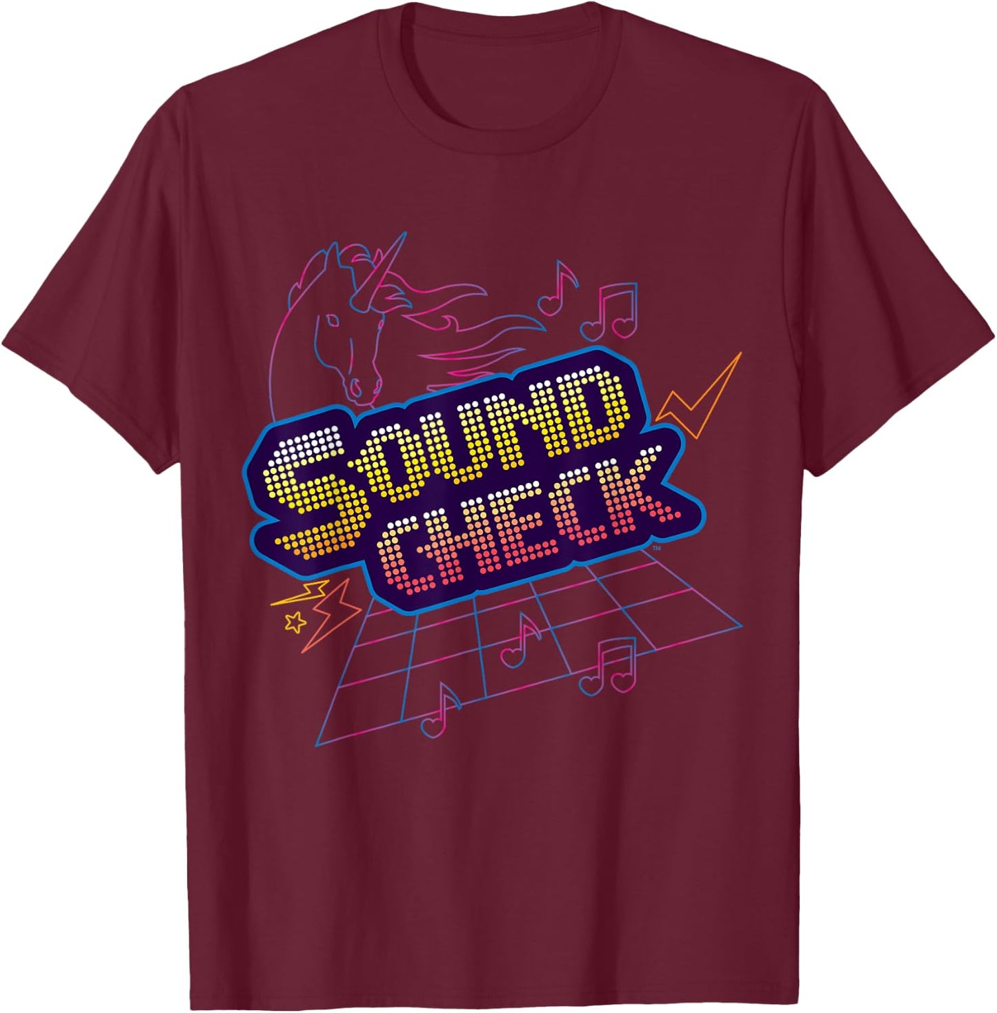 Odd Squad Soundcheck Band Unicorn Dance Floor Shirt T-Shirt - T-Shirt | Maroon