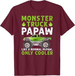 Monster Truck Papaw Cool Monster Truck Papaw Grandpa T-Shirt - T-Shirt | Maroon