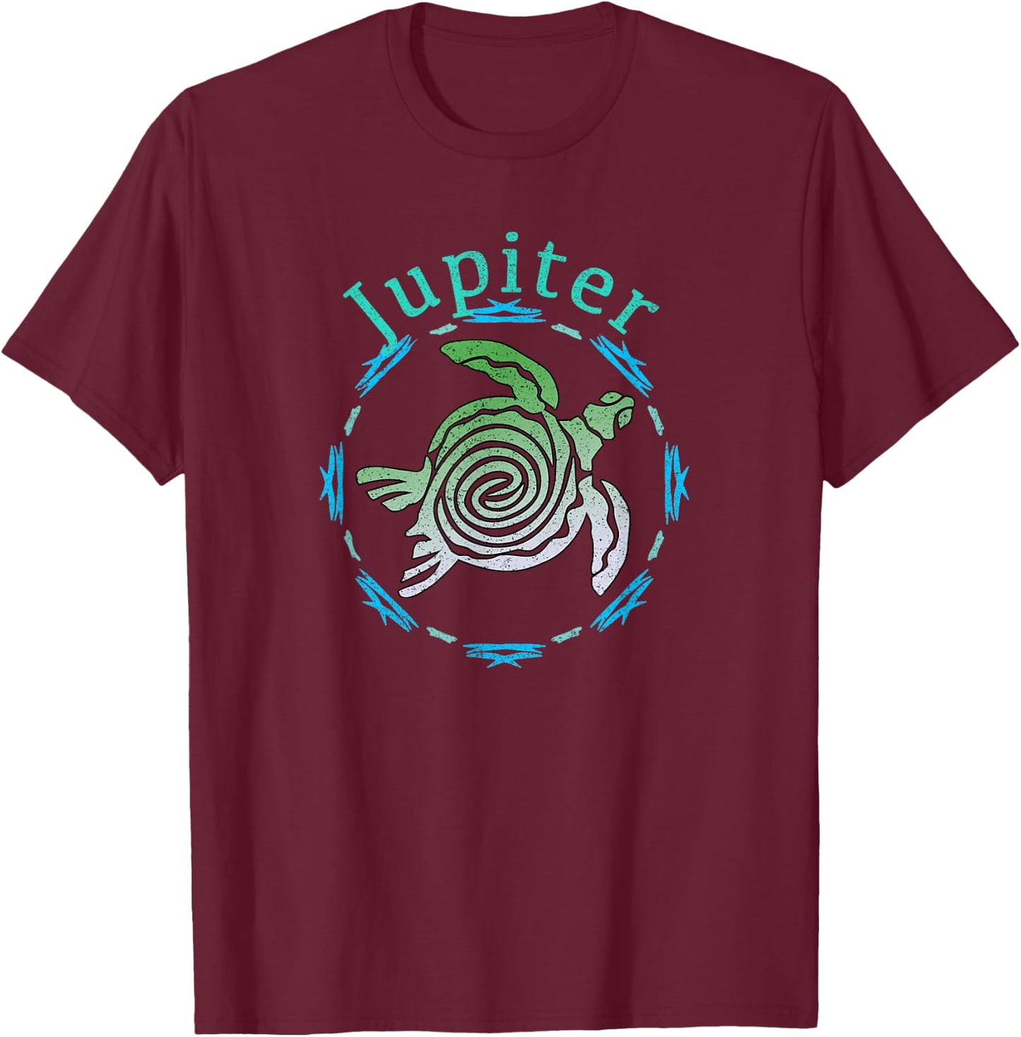 Jupiter Vintage Tribal Turtle Gift T-Shirt - T-Shirt | Maroon