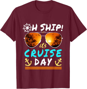 Cruise Wear It's Cruise Day Matching Group Cruise - -Adults & Kids, Black, Small, Short Sleeve T-Shirt - T-Shirt | Maroon