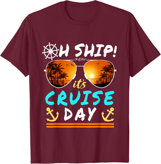 Cruise Wear It's Cruise Day Matching Group Cruise - -Adults & Kids, Black, Small, Short Sleeve T-Shirt - T-Shirt | Maroon