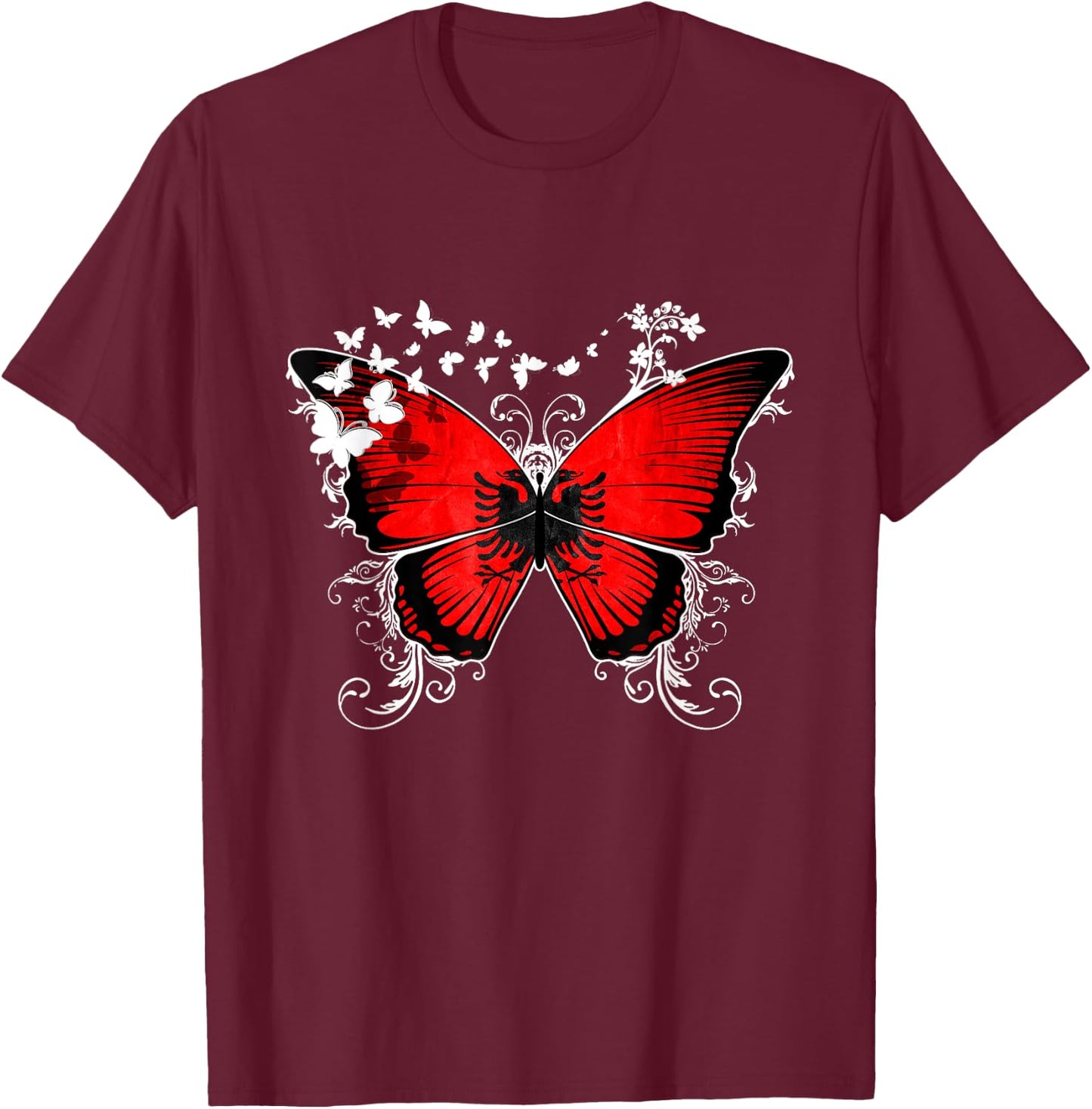 Albania Flag Shirt Albanian Pride Heritage DNA Roots Gift T-Shirt - T-Shirt | Maroon