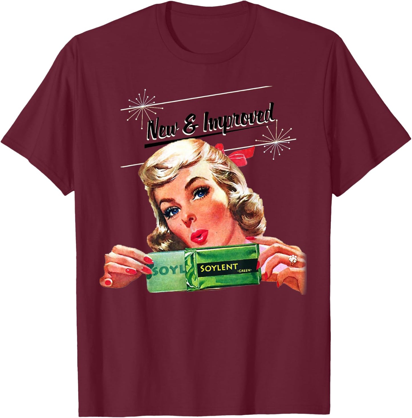 New & Improved Soylent Green is People T-Shirt - T-Shirt | Maroon