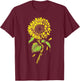 You Are My Sunshine Skull Sunflower T-Shirt - T-Shirt | Maroon