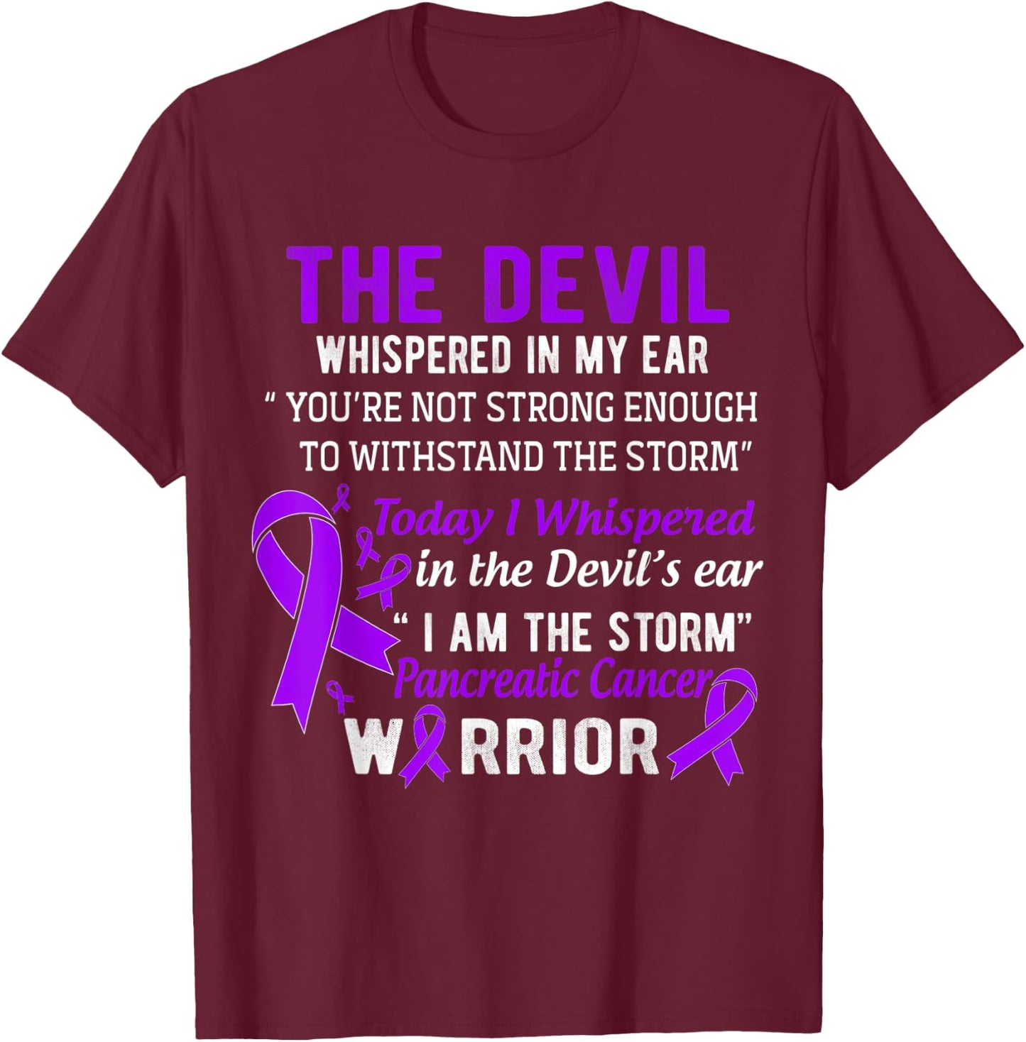 I am the Storm Pancreatic Cancer Warrior T-Shirt - T-Shirt | Maroon