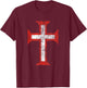 Order of Christ Cross-Templar-christian-Portugal-Eroded T-Shirt - T-Shirt | Maroon