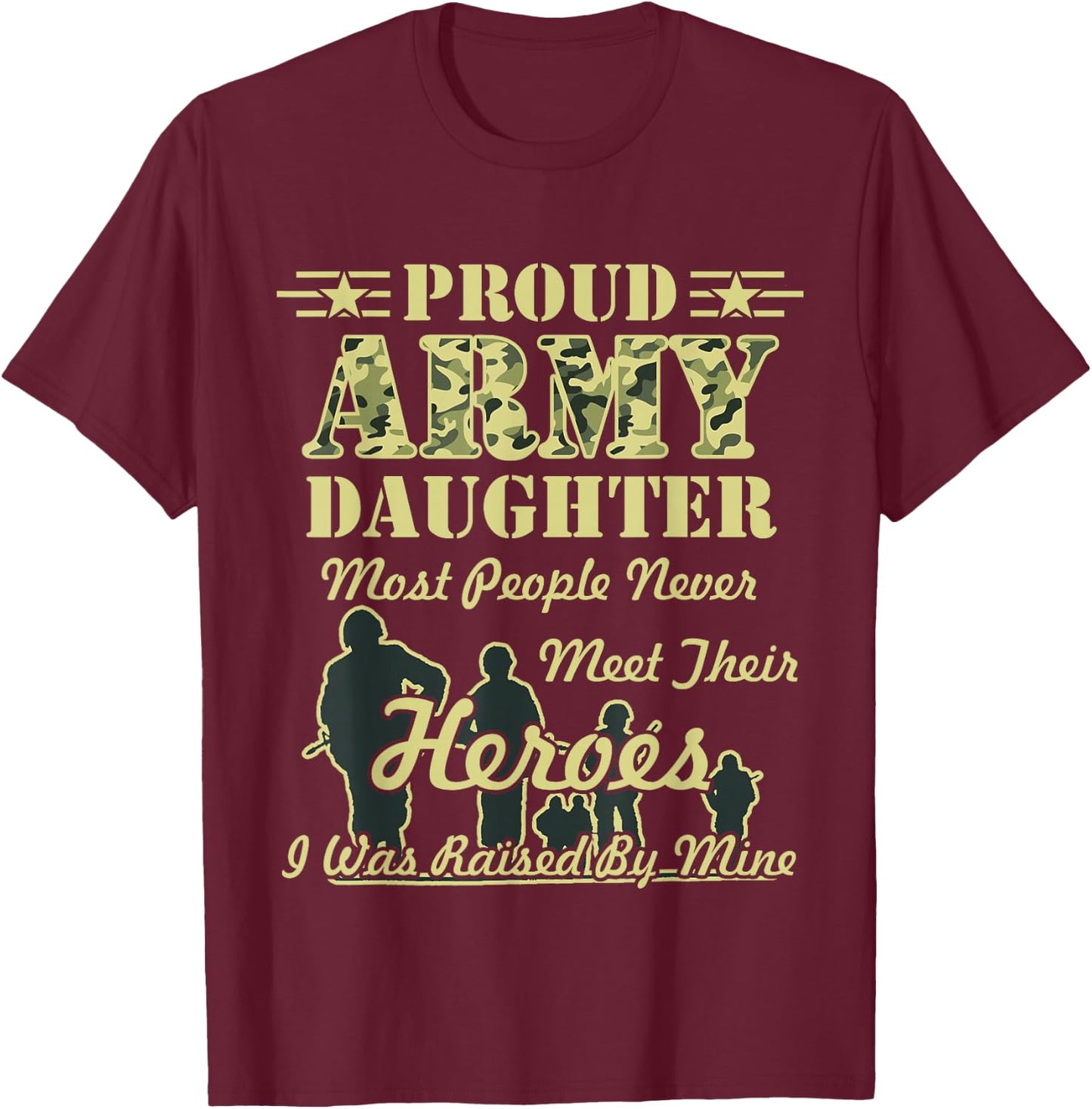 Proud Army Daughter T-Shirt - T-Shirt | Maroon