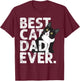 Funny Tuxedo Cat Daddy Father Gift Best Cat Dad Ever Women T-Shirt - T-Shirt | Maroon