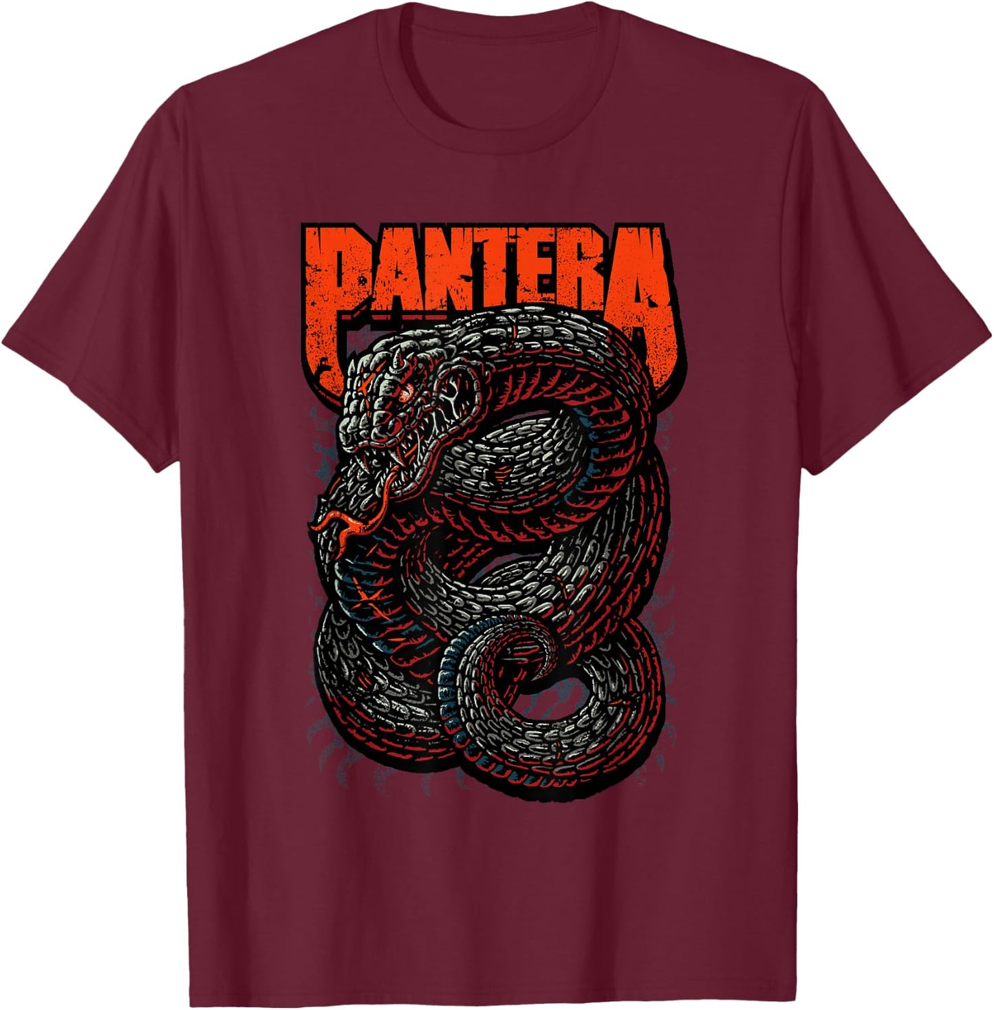 Pantera Venomous Official - Classic Fit, , Short Sleeve, Adult, Black T-Shirt - T-Shirt | Maroon