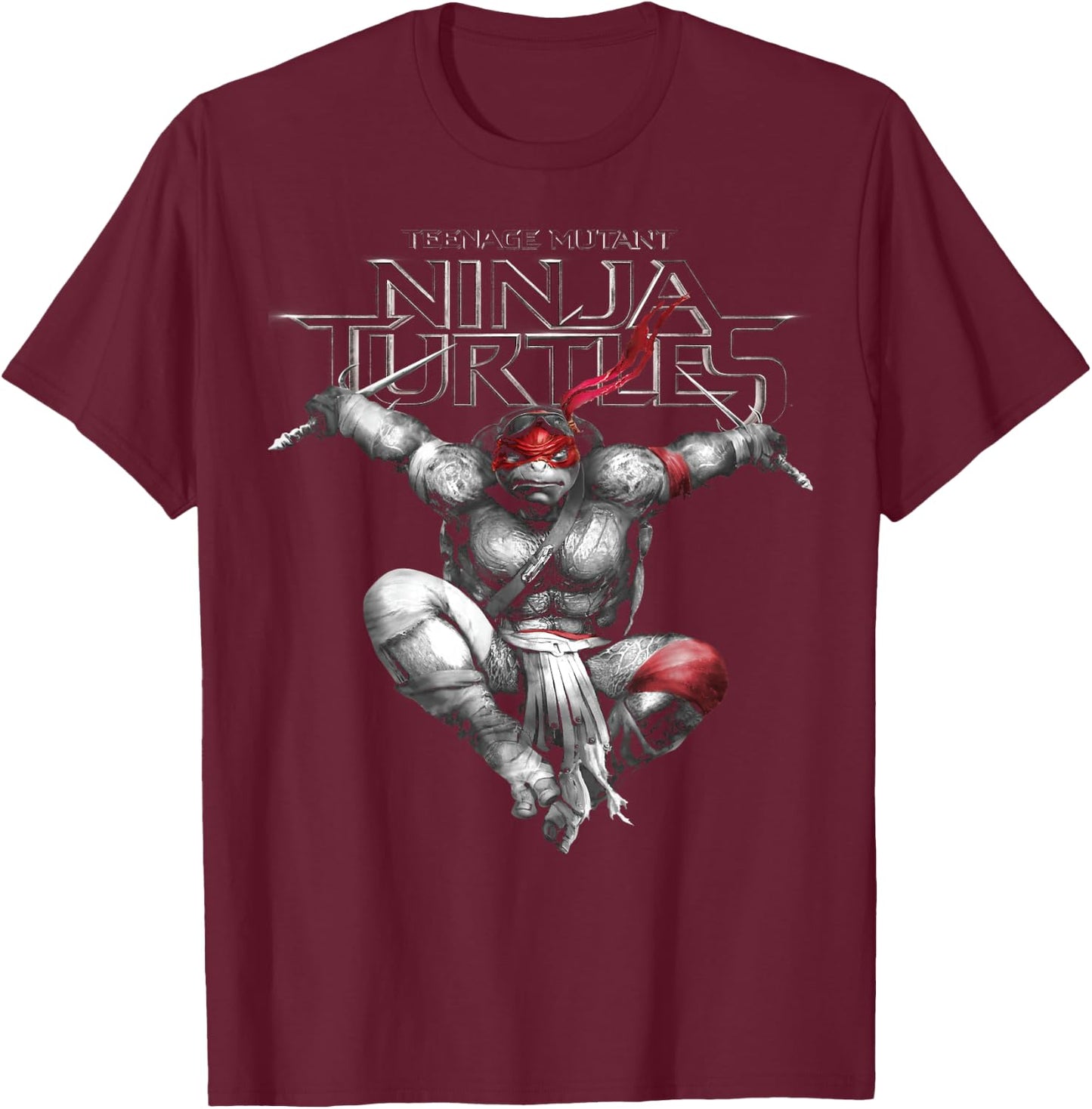 Teenage Mutant Ninja Turtles Raphael Action Jump T-Shirt - T-Shirt | Maroon