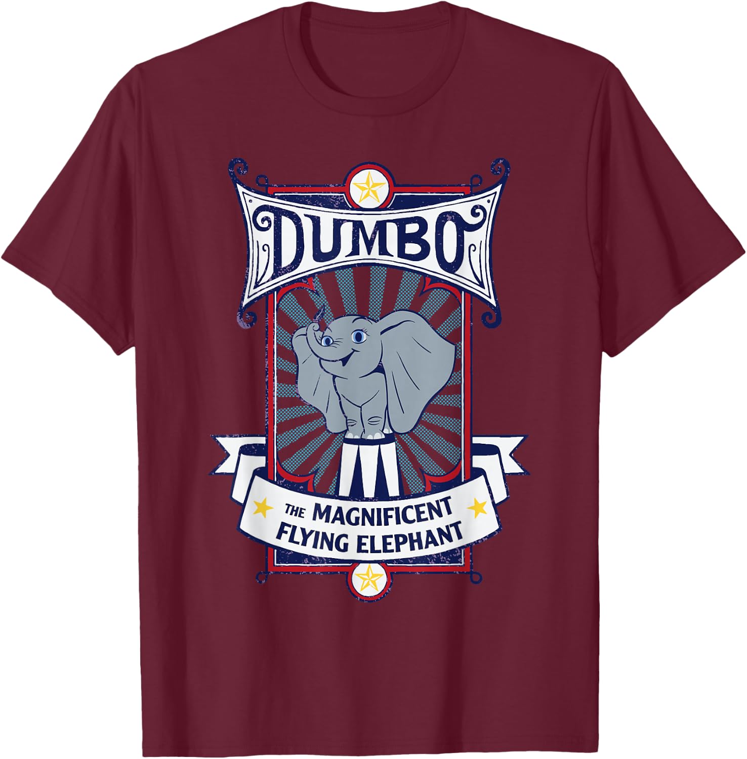 Dumbo - Magnificent Flying Elephant T-Shirt - T-Shirt | Maroon