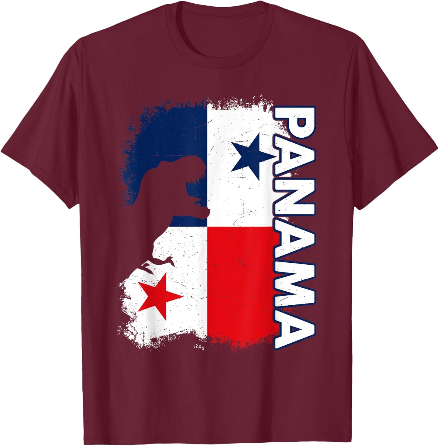 Kids Panama Flag Boy Dino Panamanian Hispanic Heritage Month T-Shirt - T-Shirt | Maroon