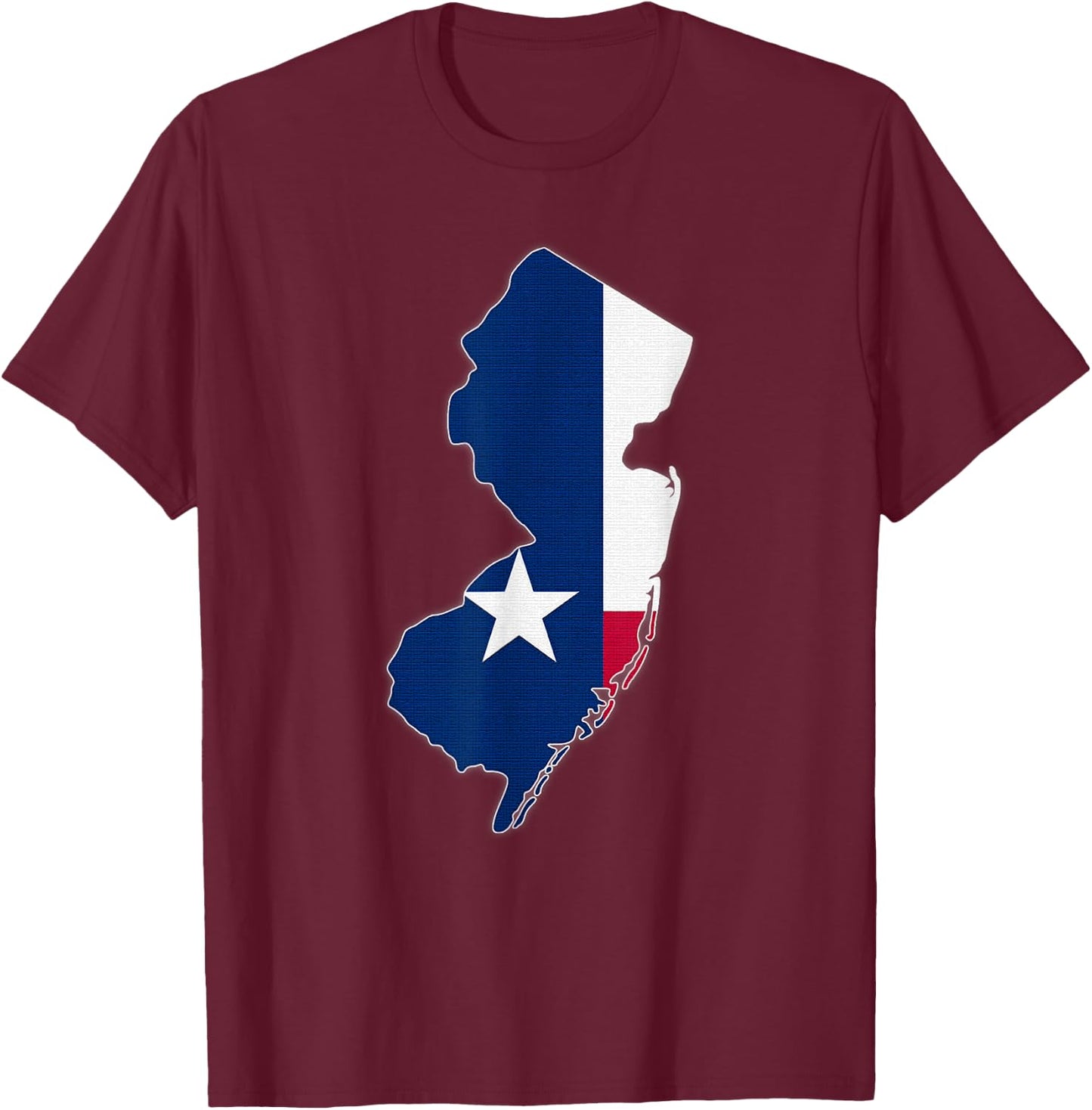 NEW JERSEY STATE MAP TEXAS TX Flag Roots Men Women Gift T-Shirt - T-Shirt | Maroon