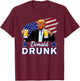 Donald Drunk - Trump 4th of July Funny Drinking Presidents T-Shirt - T-Shirt | Maroon