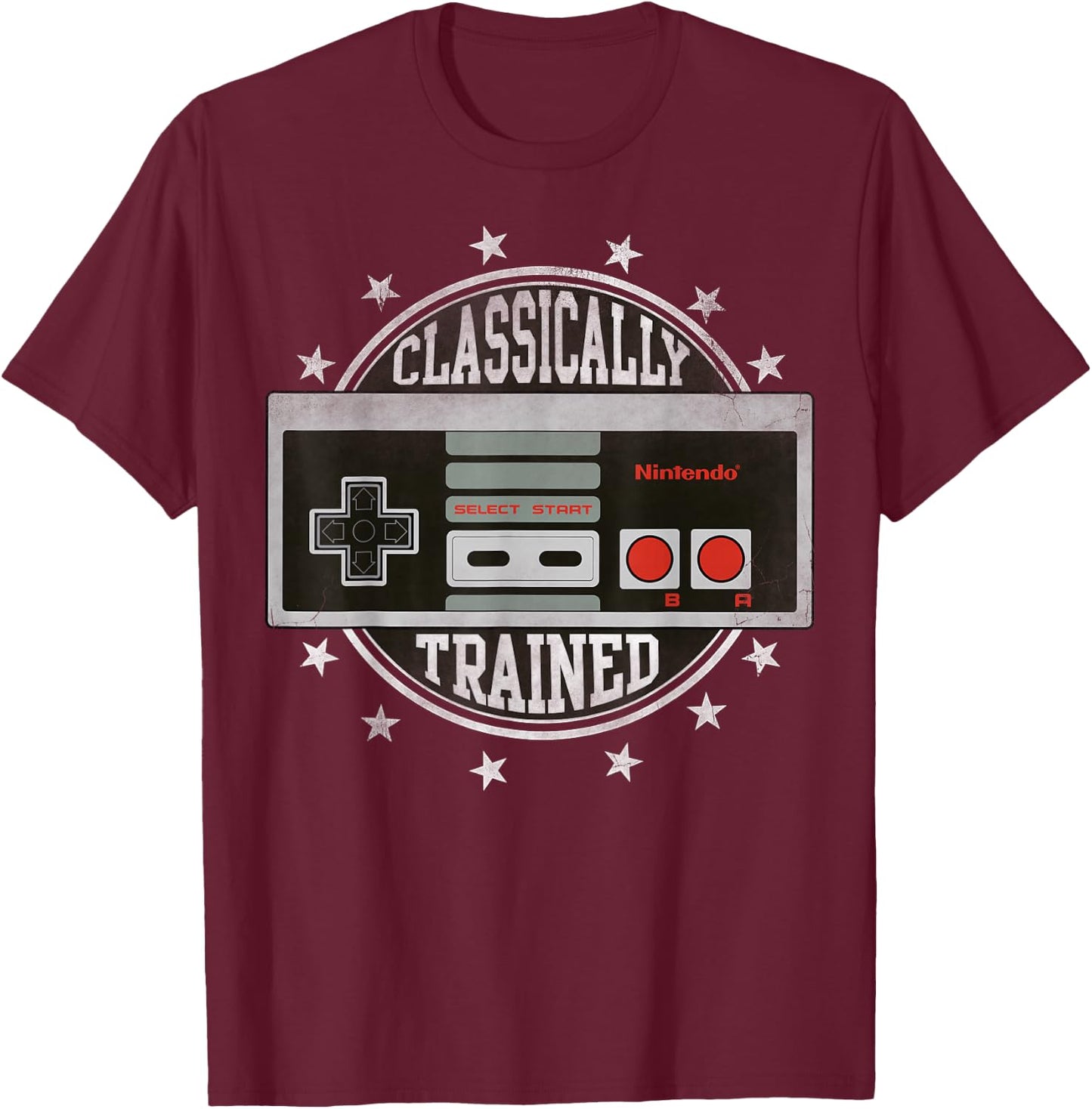 Nintendo NES Controller Classically Trained Graphic Small T-Shirt - T-Shirt | Maroon