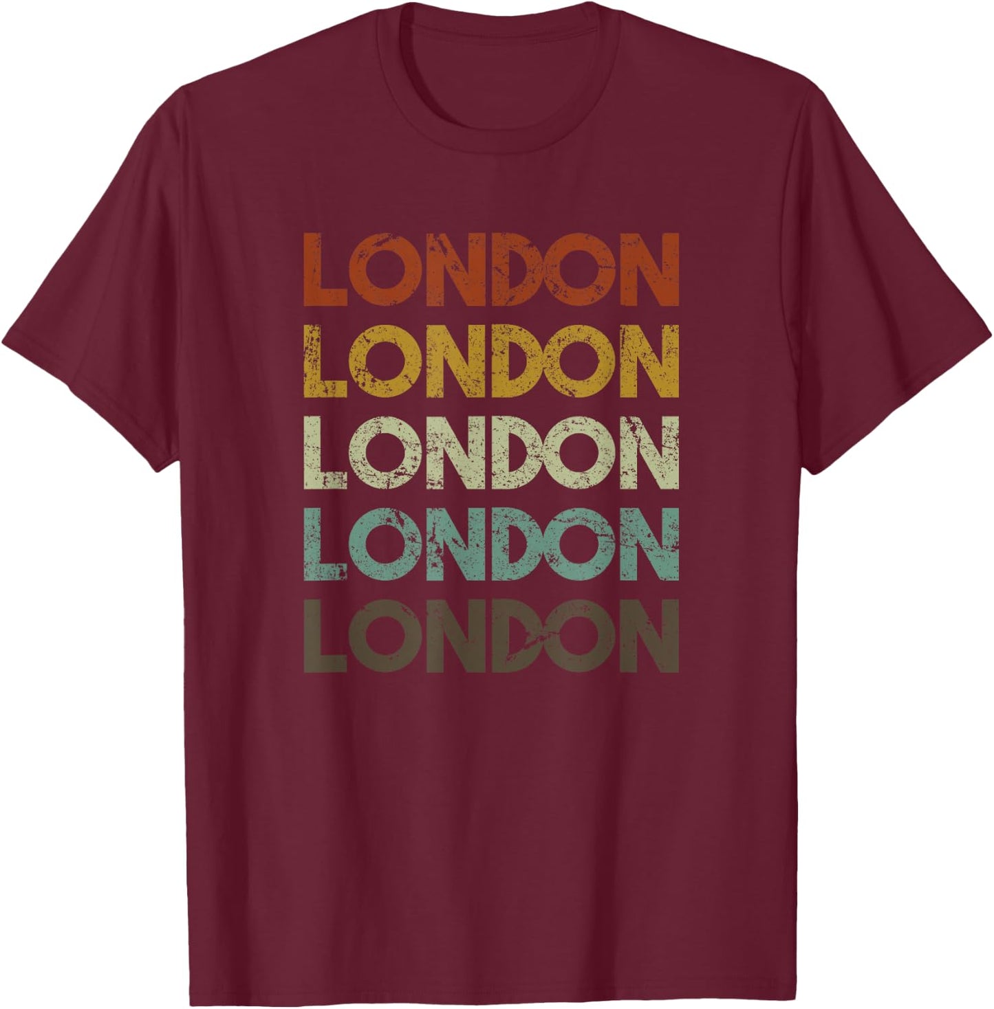 Retro London England T-Shirt - T-Shirt | Maroon