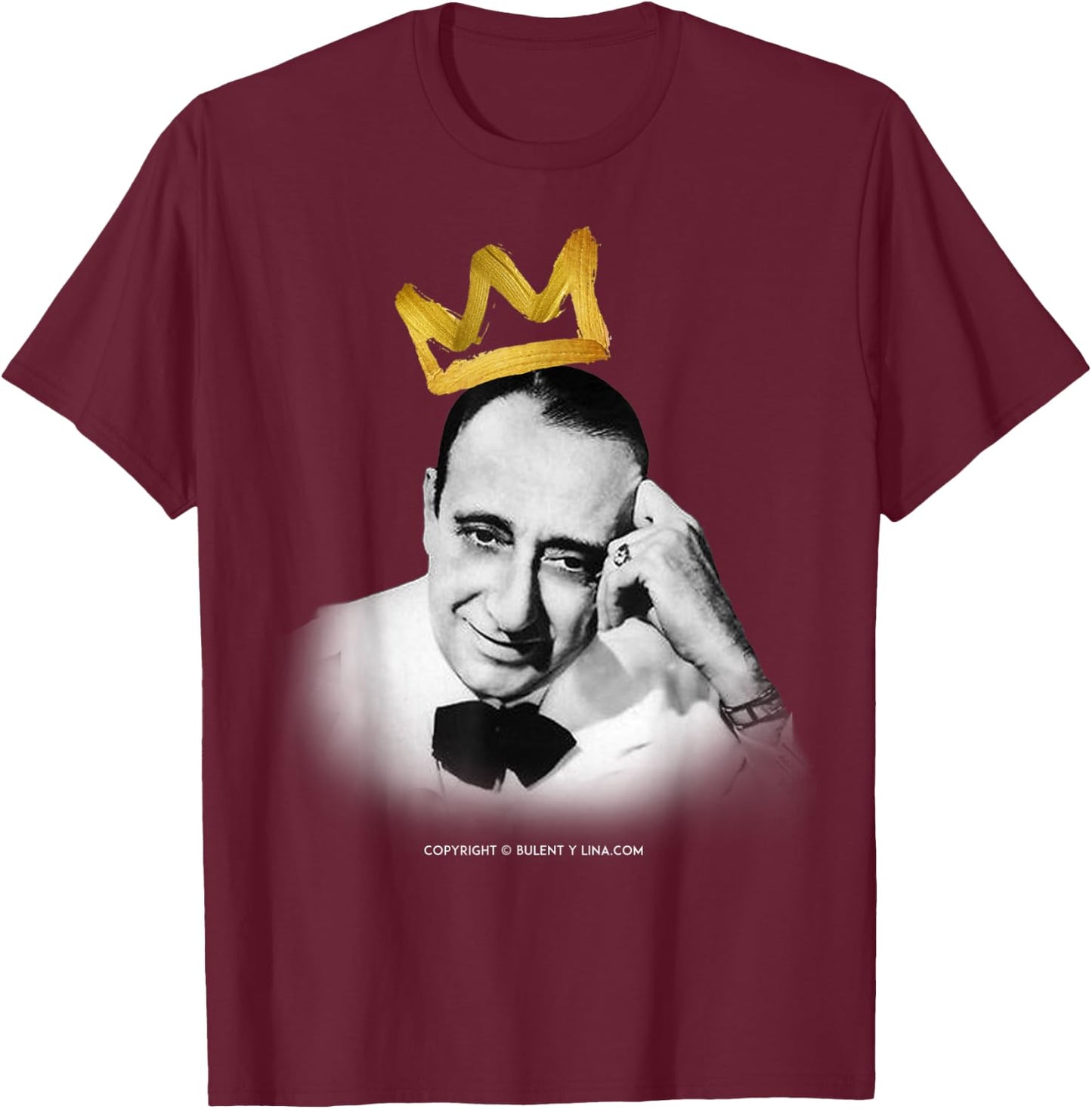 The King of Rhythm - D'Arienzo | Tango 8 Festival + Marathon T-Shirt - T-Shirt | Maroon