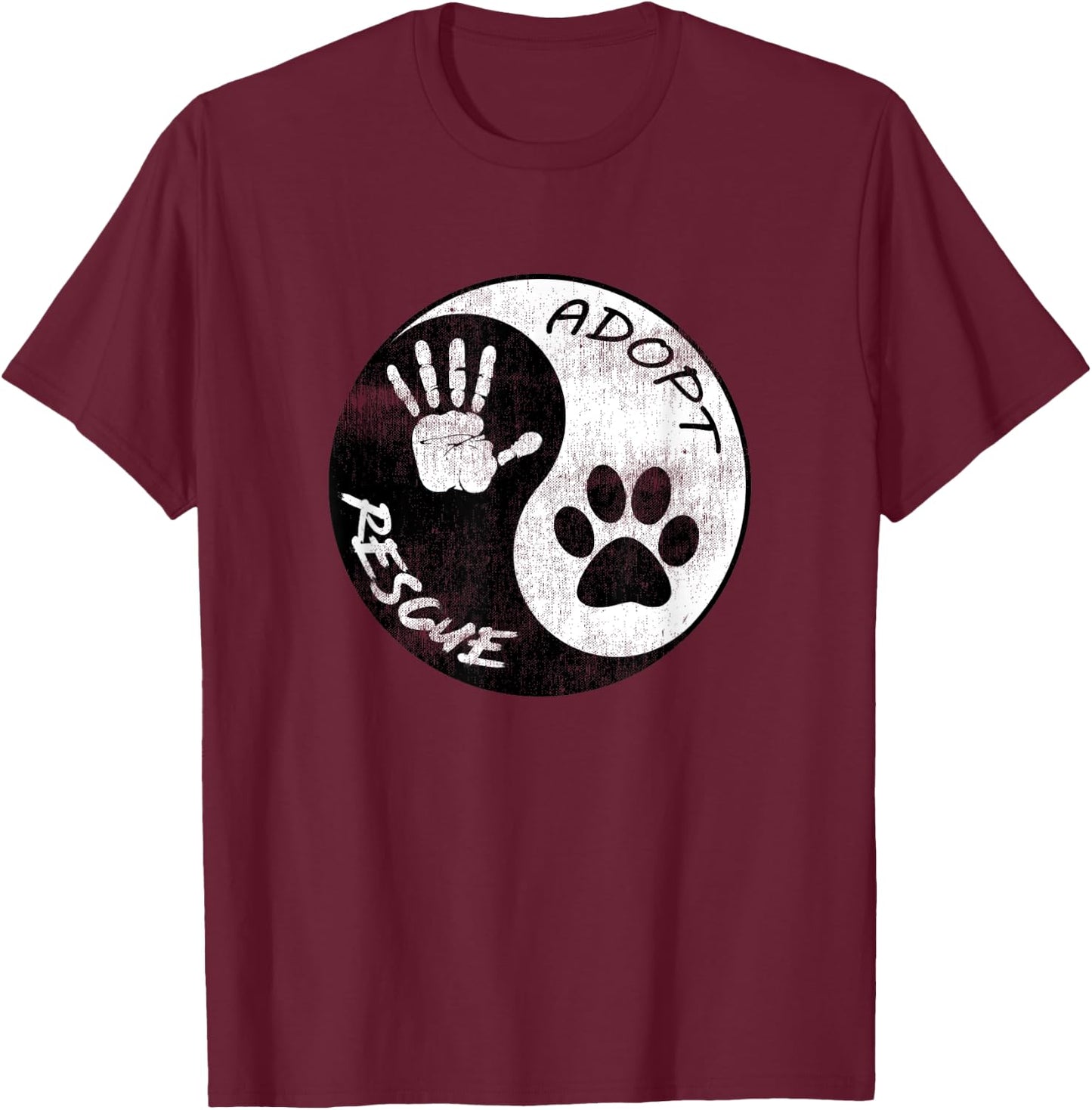 Adopt and Rescue Animal for Animal Foster & Shelters T-Shirt - T-Shirt | Maroon