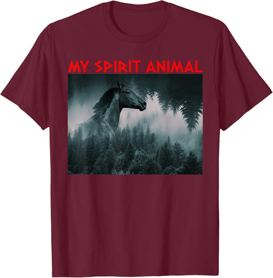 Artistic Design My Spirit Animal Horse T-Shirt - T-Shirt | Maroon
