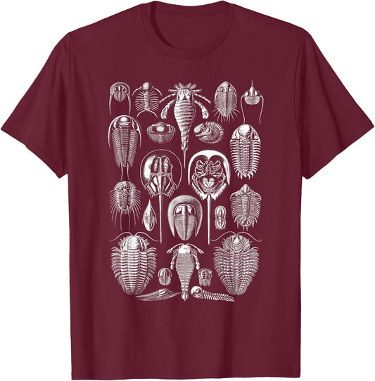 Vintage Haeckel Aspidonia Limulus Horseshoe Crabs 3XL Black T-Shirt - T-Shirt | Maroon